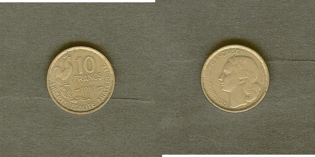 10 francs Guiraud 1951 AU